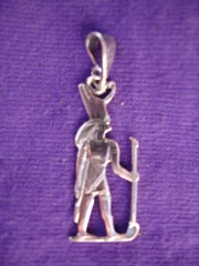 Horus with Crown of Upper and Lower Egypt pendant in silver 

from Egypt