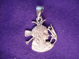 Isis with Lotus Blossom Pendant Amulet in silver 

from Egypt