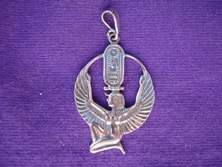Isis with Cartouche pendant in silver 

from Egypt