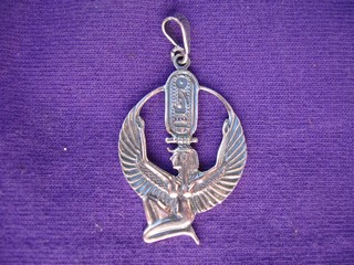 Isis with Cartouche pendant in silver 

from Egypt